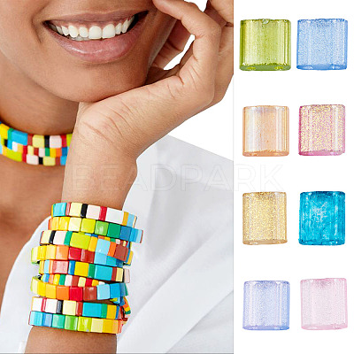 160Pcs 8 Colors 2-Hole Glass Seed Beads SEED-BT0001-01-1