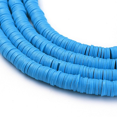 Flat Round Handmade Polymer Clay Beads CLAY-R067-6.0mm-33-1