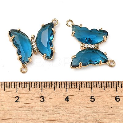 Brass Pave Faceted Glass Connector Charms FIND-Z020-04N-1