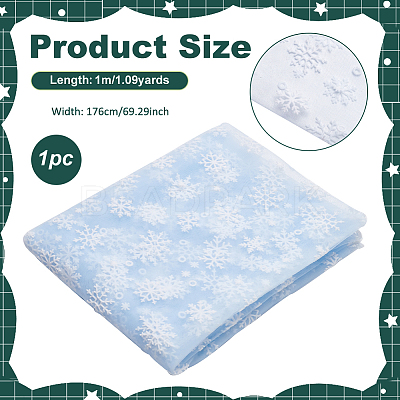 Snowflake Pattern Polyester Mesh Fabric DIY-WH0581-12A-1