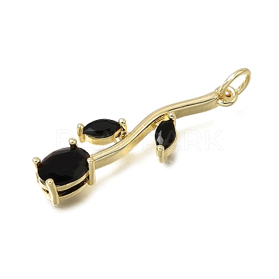 Brass Micro Pave Cubic Zirconia Pendants CU-CBA108A-02G-1