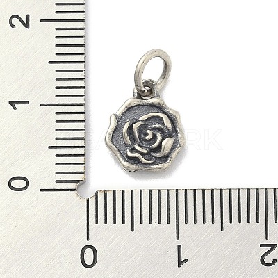 925 Sterling Silver Flower Charms with Jump Rings and 925 Stamp STER-M021-02AS-02-1