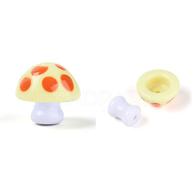 2Pcs Opaque Acrylic Enamel Beads MACR-N018-15C-1