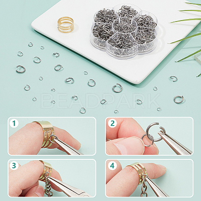 1255Pcs 7 Style 304 Stainless Steel Open Jump Rings DIY-AR0003-69-1