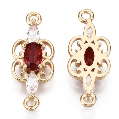 Brass Micro Pave Cubic Zirconia Links Connectors KK-R111-008-A02-1