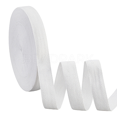 Flat Polycotton Twill Tape Ribbon OCOR-WH0066-92H-02-1