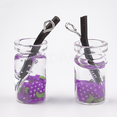 Glass Bottle Pendants CRES-N017-06-1