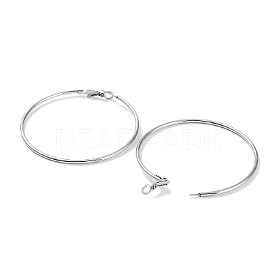 Non-Tarnish Ring 304 Stainless Steel Hoop Earrings for Women Men EJEW-B049-02G-P-1