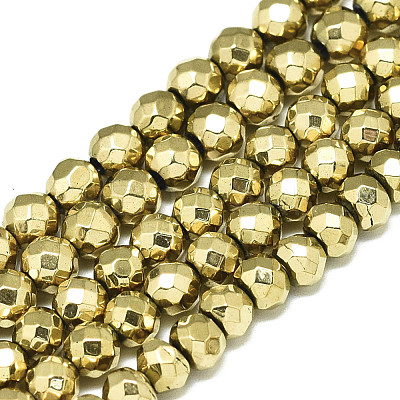Electroplate Non-magnetic Synthetic Hematite Beads Strands G-S352-44B-01-1
