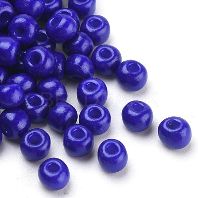 Baking Paint 6/0 Glass Seed Beads SEED-Q025-4mm-M20-1