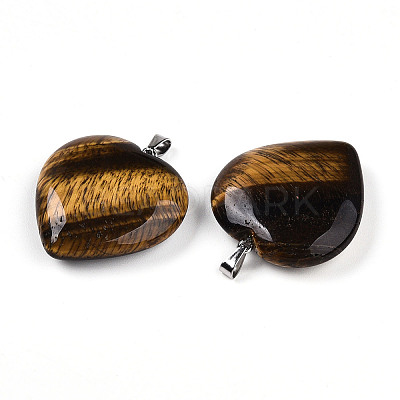 Natural Tiger Eye Pendants G-S364-006D-1