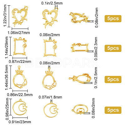 20pcs 4 styles Alloy Enamel Settings FIND-SC0004-83-1