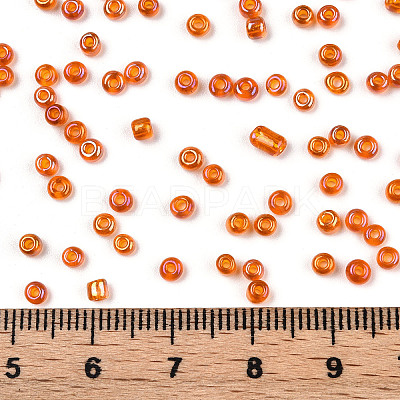 Round Transparent Colors Rainbow Glass Seed Beads X-SEED-A007-3mm-169-1
