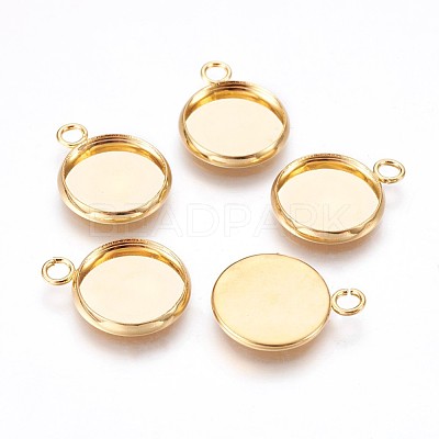 304 Stainless Steel Pendant Cabochon Settings X-STAS-P220-11G-01-1