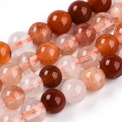 Natural Red Hematoid Quartz Beads Strands G-T140-4mm-01-1