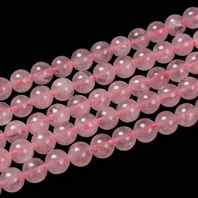 Natural  Rose Quartz Beads Strands X-G-L104-8mm-01-1