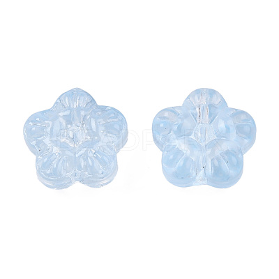 Transparent Spray Painted Glass Beads GLAA-N035-029-C02-1
