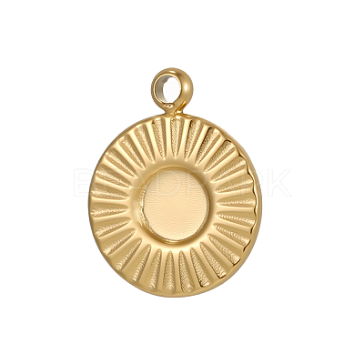 Oval 304 Stainless Steel Pendants Cabochon Settings STAS-OY007-04G-1