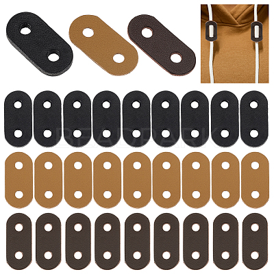 30Pcs 3 Styles Oval Leather Slider Buckle FIND-PH0027-89-1
