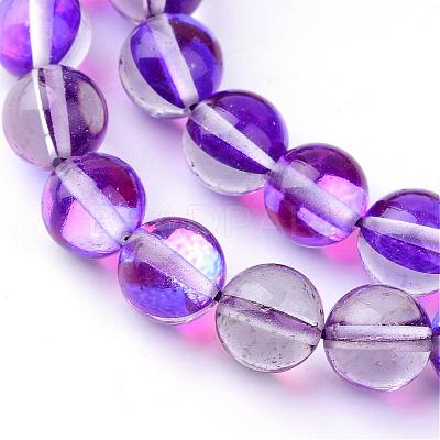 Synthetic Moonstone Beads Strands G-R375-8mm-B09-1