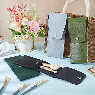 4Pcs 4 Colors Portable PU Leather Makeup Brush Bag AJEW-GA0004-46-1