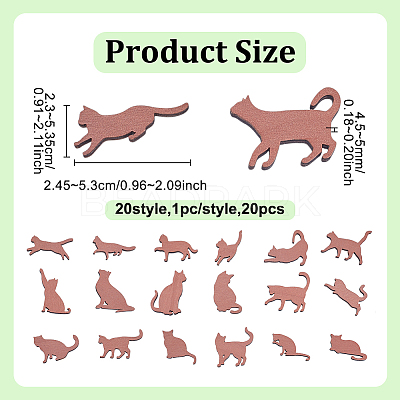 Unfinished Wood Cat Pendants for Painting Arts FIND-UN0007-66-1