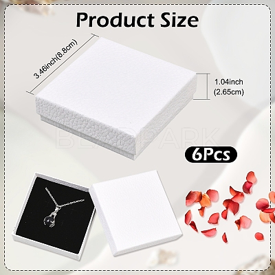 6Pcs Square Cardboard Necklace Box CBOX-YW0001-05E-1