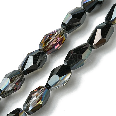 Transparent Electroplate Glass Beads Strands GLAA-K064-03B-HP01-1