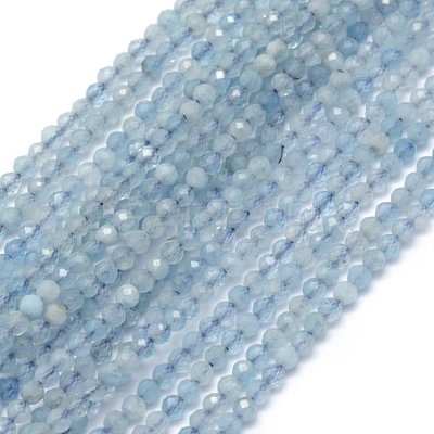 Natural Aquamarine Beads Strands G-J376-22A-2mm-1