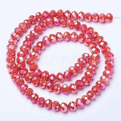 Electroplate Glass Beads Strands EGLA-A034-P8mm-B06-1