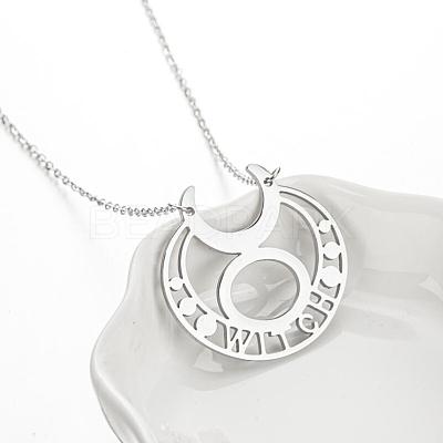 304 Stainless Steel Hollow Pendant Necklaces FS-WGE7531-03-1