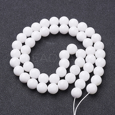 Natural Mashan Jade Round Beads Strands G-D263-8mm-XS01-1