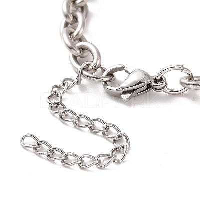 Non-Tarnish 304 Stainless Steel Cable Chain Bracelet for Men Women BJEW-E031-01P-01-1
