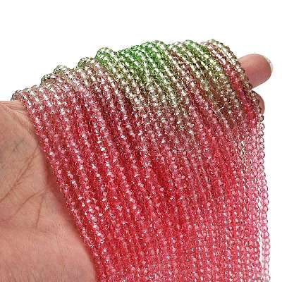 Transparent Painted Glass Beads Strands DGLA-A034-T3mm-A18-1