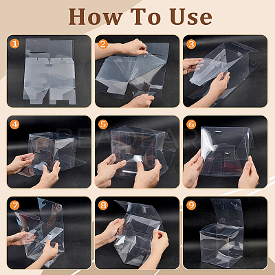 Flodable Transparent PVC Packing Hanging Boxes CON-WH0112-069-1