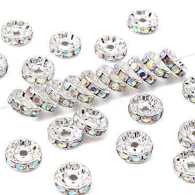 Brass Grade A Rhinestone Spacer Beads RSB039NF-02-1