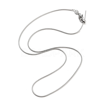 Adjustable 304 Stainless Steel Snake Chain Necklaces NJEW-K270-01P-1