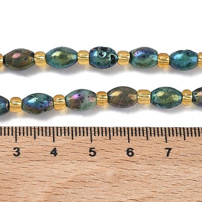 Electroplated Natural Druzy Geode Crystal Beads Strands G-G459-03B-11-1