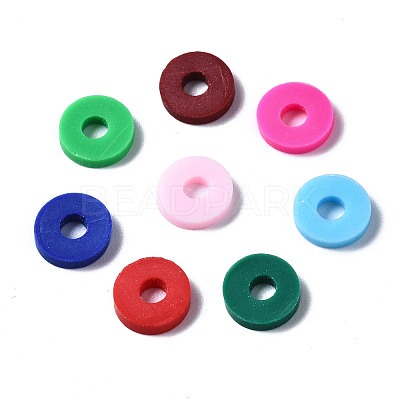 Handmade Polymer Clay Beads Strands CLAY-R089-6mm-096-1