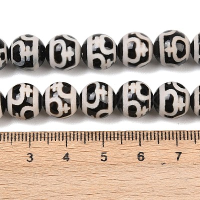 Tibetan Style dZi Beads Strands G-G328-A01-10mm-1