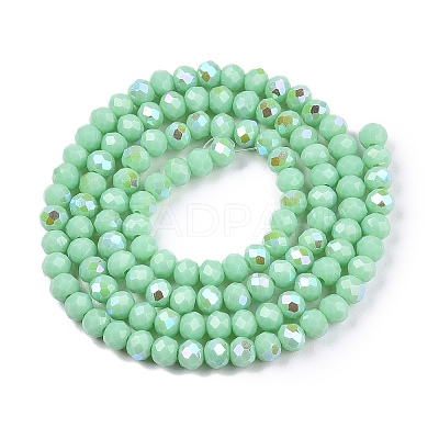 Electroplate Opaque Solid Color Glass Beads Strands LS-EGLA-A044-P4mm-L14-1