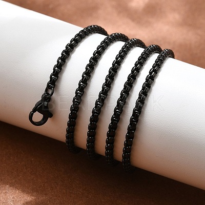 304 Stainless Steel Box Chain Necklaces X-NJEW-P244-01B-1