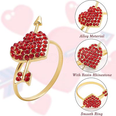 Arrow & Heart Alloy Napkin Rings AJEW-FG0001-69-1