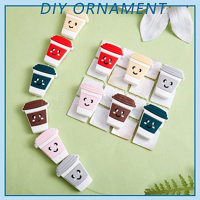 12Pcs 6 Styles Cartoon Smiling Face Water Cup Silicone Beads JX667A-1