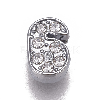 Alloy Rhinestone Slide Charms PALLOY-WH0065-28F-1