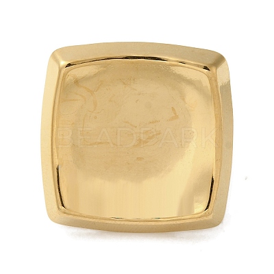 Ion Plating(IP) 304 Stainless Steel Square Open Cuff Rings for Women RJEW-Z053-05G-1