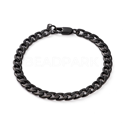 Men's 304 Stainless Steel Cuban Link Chain Bracelets BJEW-JB05917-02-1