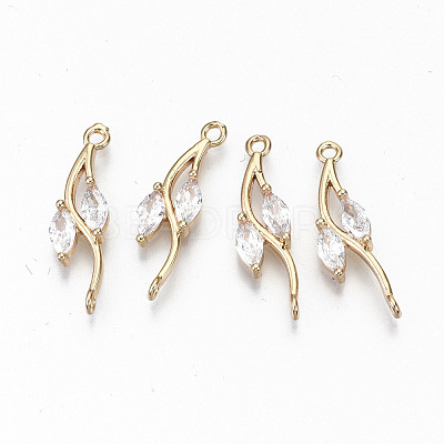 Brass Micro Pave Cubic Zirconia Links Connectors KK-S359-080-RS-1