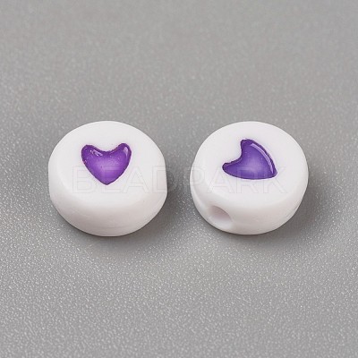 Acrylic Enamel Beads OACR-WH0003-04G-1