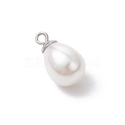 Natural Cultured Freshwater Pearl Teardrop Pendants PALLOY-JF03360-1